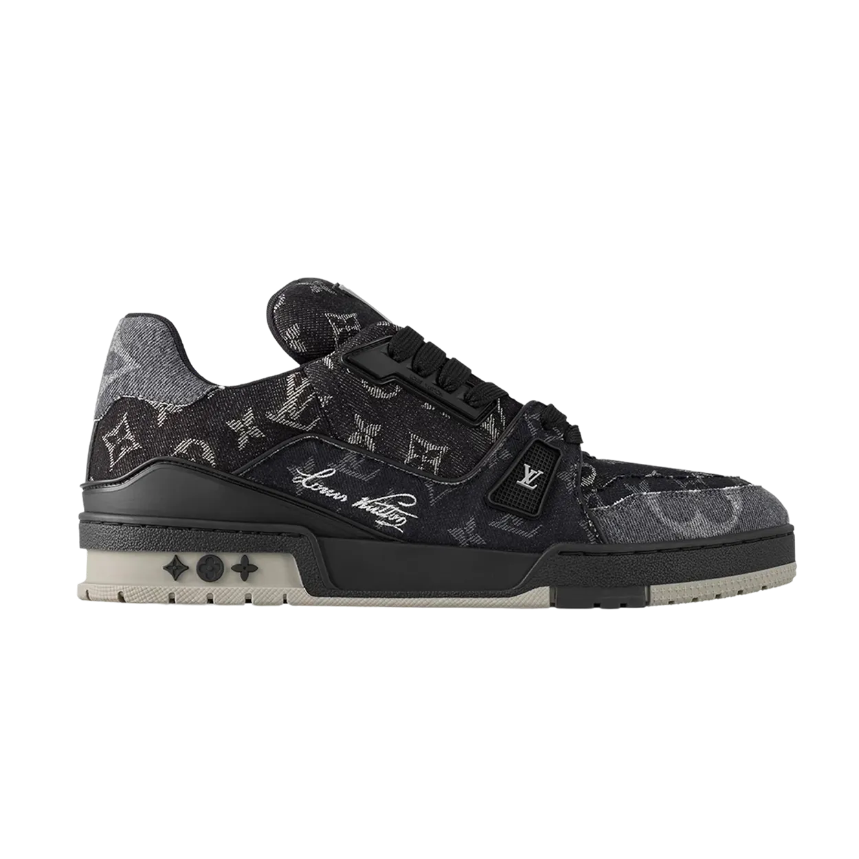 Louis Vuitton Black Monogram Denim Low